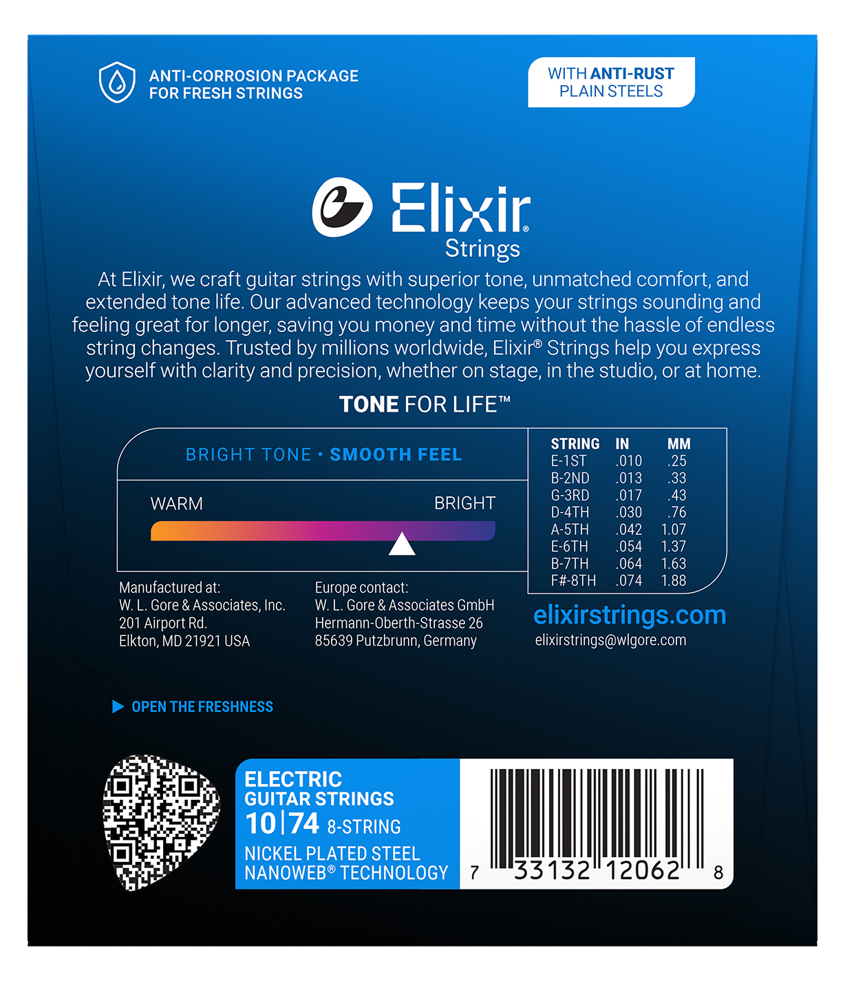 12062 Nanoweb Electric 8-String 10-74 Light